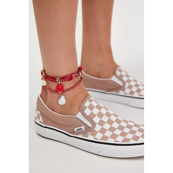 VANS Classic Checkerboard Slip-Ons, Warm Taupe/White - Unisex, M9.5/W11 - Picture 14 of 15